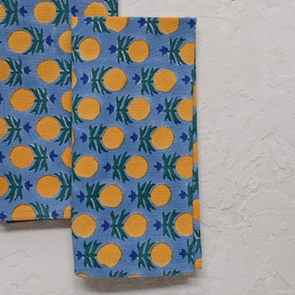 Anthropologie Soil to Studio Block Print Dinner Napkin